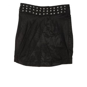 Pyramid Stud skirt by See You Monday L (8/10) structured w zipper silver black